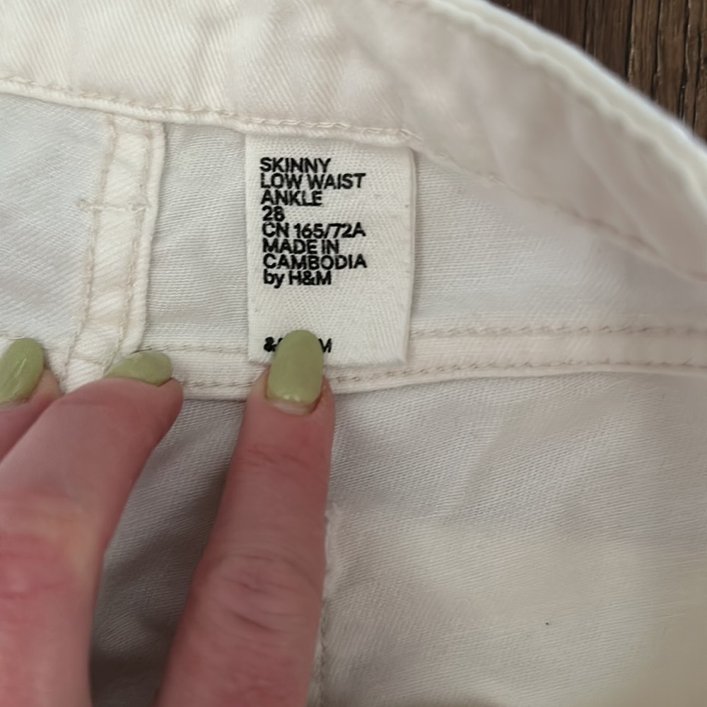 Zipper detail white skinny jeans - Picture 3 of 5